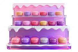 紫色透明马卡龙展示盒