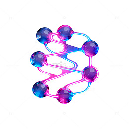 霓虹灯光分子结构图