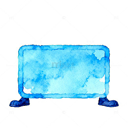 水彩画蓝色物块草地背景