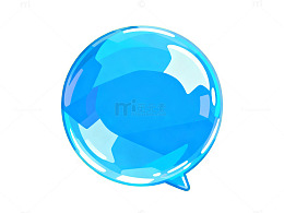 卡通风格蓝色气球插画