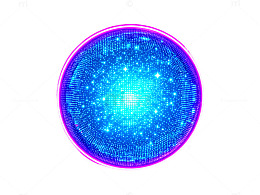 霓虹光效球体图案设计素材