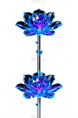 霓虹灯光莲花艺术装置