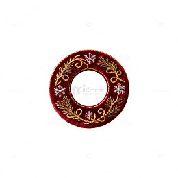 红色节庆圆形装饰品设计