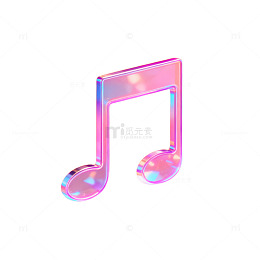 霓虹光音符艺术图标