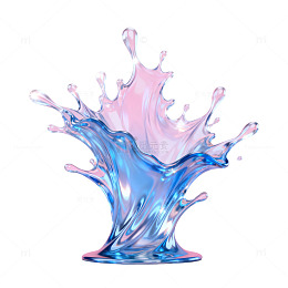 透明水花粉色背景艺术图