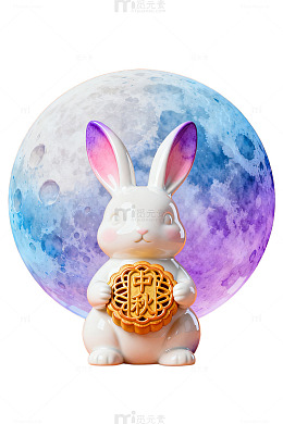 卡通兔月饼中秋节装饰素材