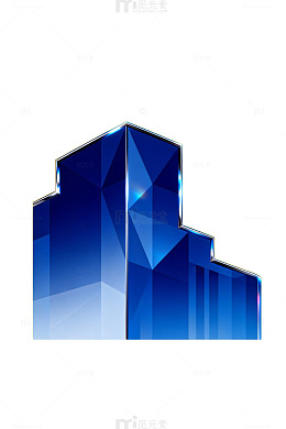 蓝色玻璃建筑图标设计
