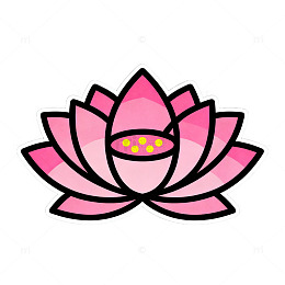 粉色莲花卡通贴纸设计