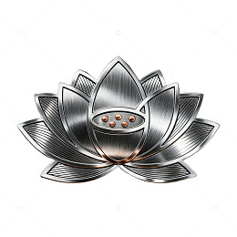 金属质感莲花装饰图案