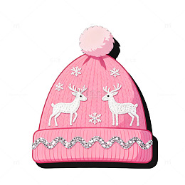 粉色圣诞帽冬季保暖配饰