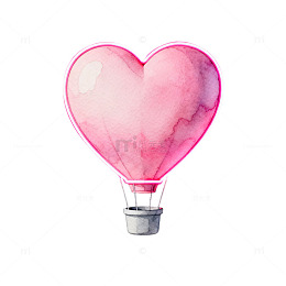 霓虹心热气球艺术图像