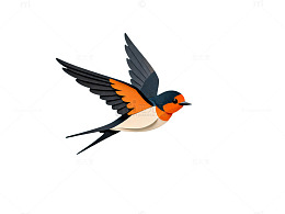 春天燕子剪纸艺术插画