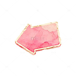 粉色水彩地图创意装饰图案