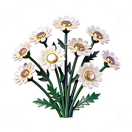 AI生成雏菊艺术图