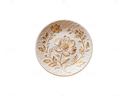 金纹瓷盘典雅装饰