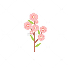 插画风格粉色花朵矢量素材