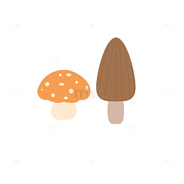 卡通蘑菇插画设计素材