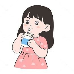 小朋友喝酸奶免抠元素