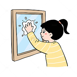 搞卫生擦窗户免抠元素
