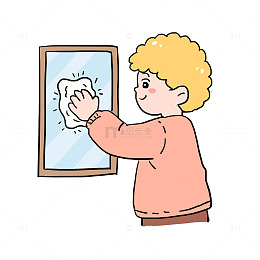 大扫除擦窗户免抠元素