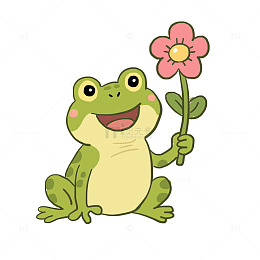 春天动物赏花免抠元素