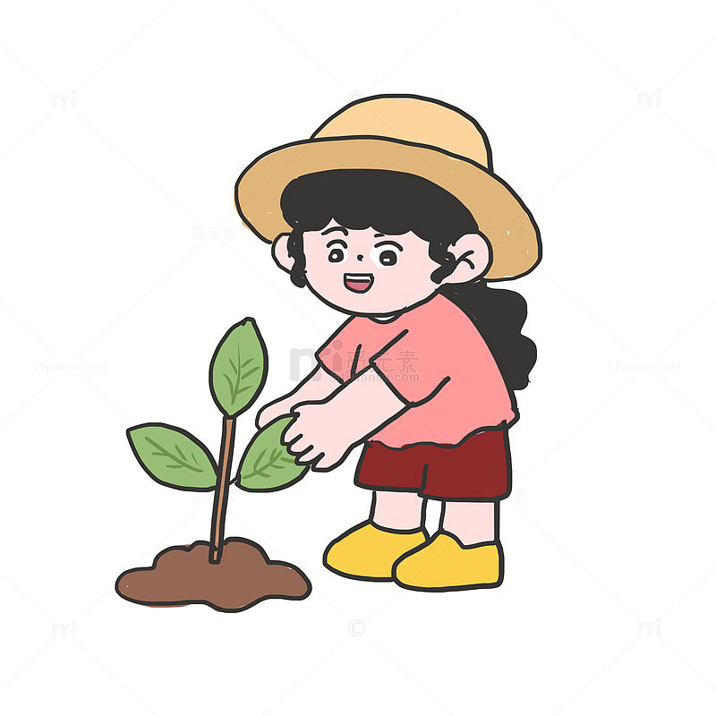 春季植树发芽元素