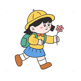 野游春游手绘卡通元素