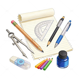 文具学习用品插画
