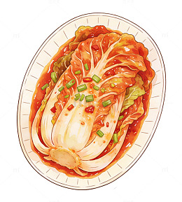 韩式辣白菜插画设计素材