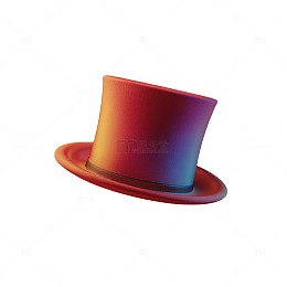 渐变色彩高顶礼帽图标