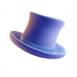 蓝紫色高顶礼帽设计素材