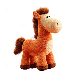 可爱小马毛绒玩具