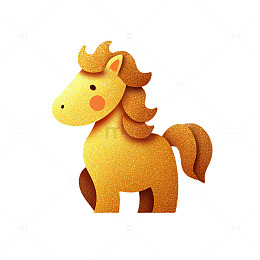 卡通风小马形象设计素材