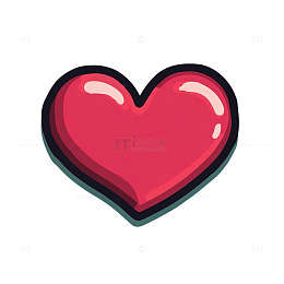 卡通风格爱心图案插画