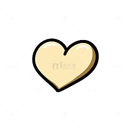 卡通心形图标简笔画设计素材
