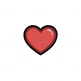 可爱红心卡通图案设计元素