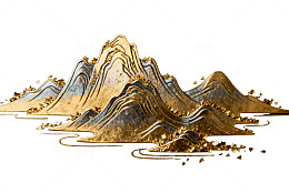 金色山水画艺术装饰图案