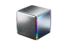 金属立方体彩虹光效设计