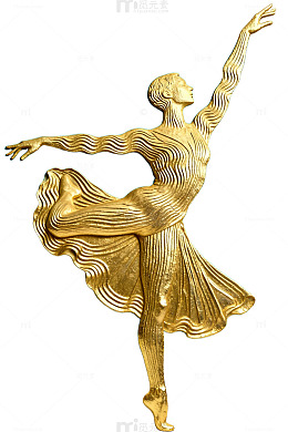 金色芭蕾舞者雕塑装饰画