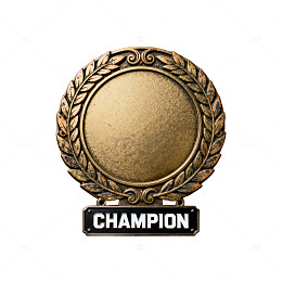 金属质感冠军徽章设计模板