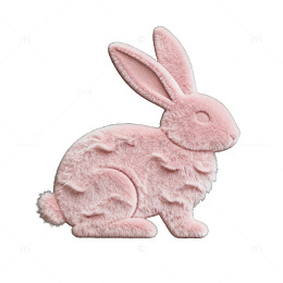 粉色毛绒兔子装饰品摄影