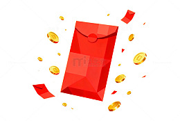 卡通风格红包金币设计元素