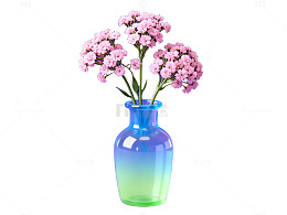 渐变花瓶粉花艺术摄影