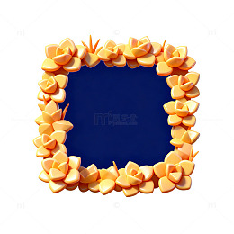 3D花朵边框装饰素材
