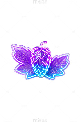 霓虹灯风格啤酒花徽章图案