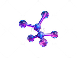 科技风分子模型渲染图