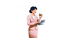 职业女性办公插画