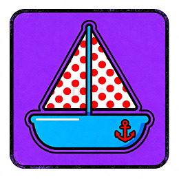 卡通帆船图案设计元素