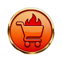 火焰购物车图标设计