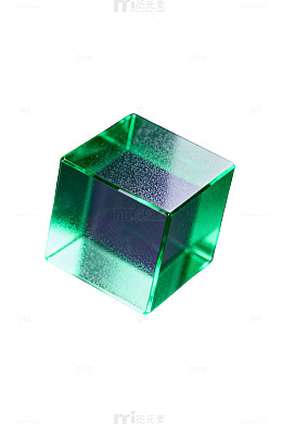 绿色立方体玻璃体摄影
